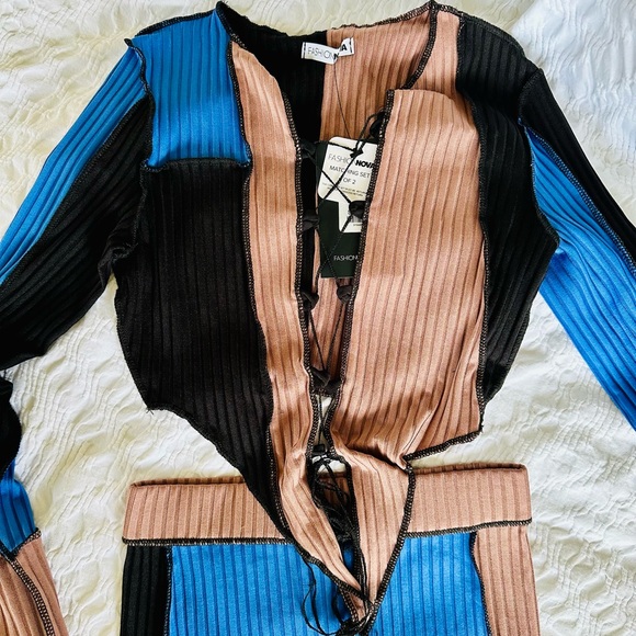 Fashion Nova Hit The Block Skirt Set - Blue/combo - Picture 7 of 9